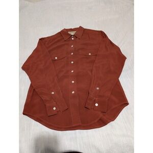 Jones New York Country 100% Silk Button Front Shirt Women's 8 Rust Orange Blouse